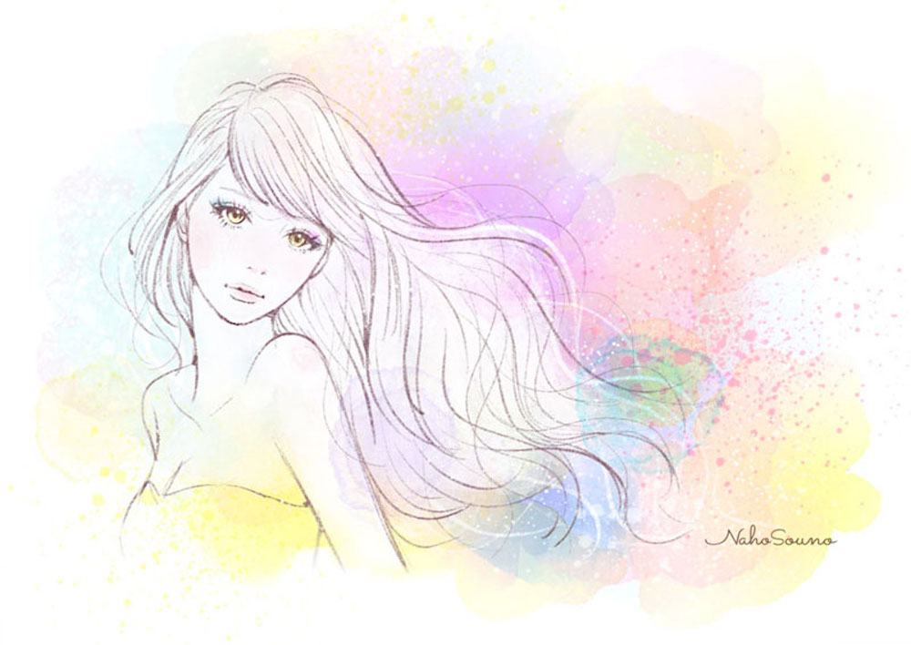 手描きのおしゃれな女性・女の子のイラスト