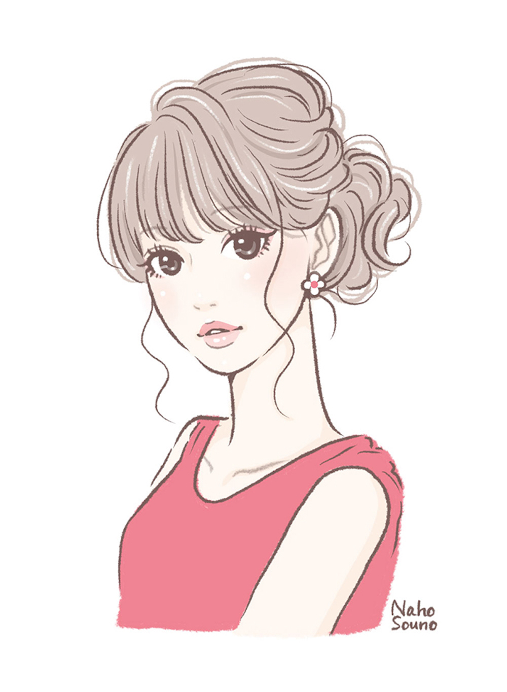 手描きのおしゃれな女性・女の子のイラスト