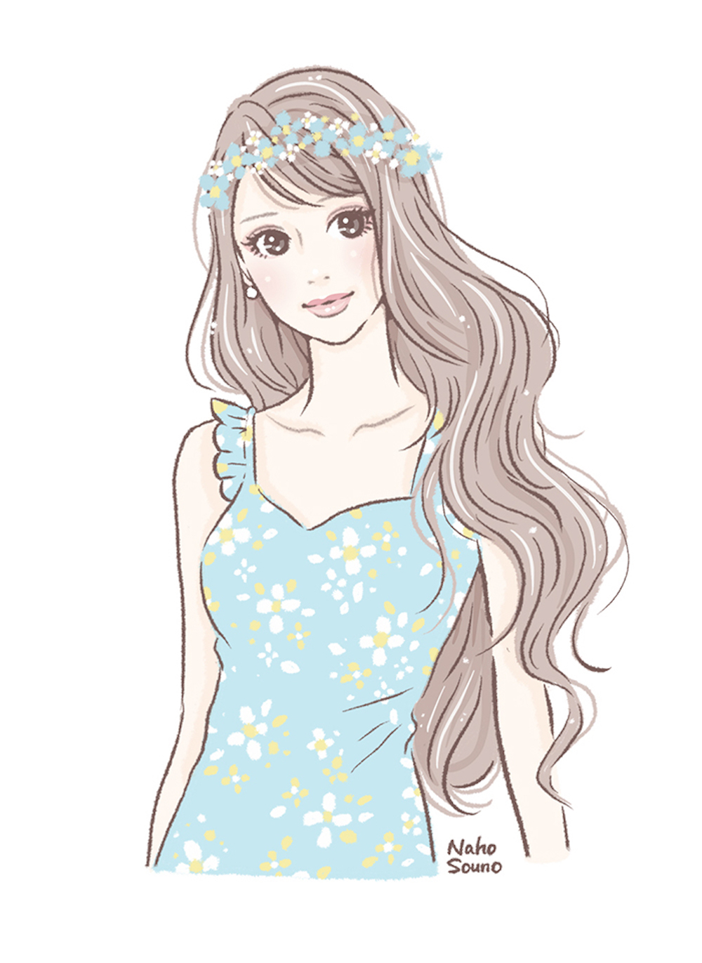 手描きのおしゃれな女性・女の子のイラスト