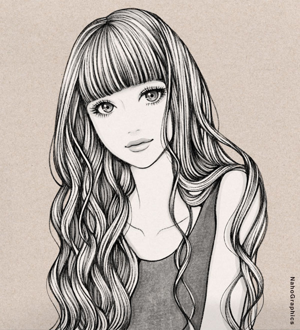 手描きのおしゃれな女性・女の子のイラスト