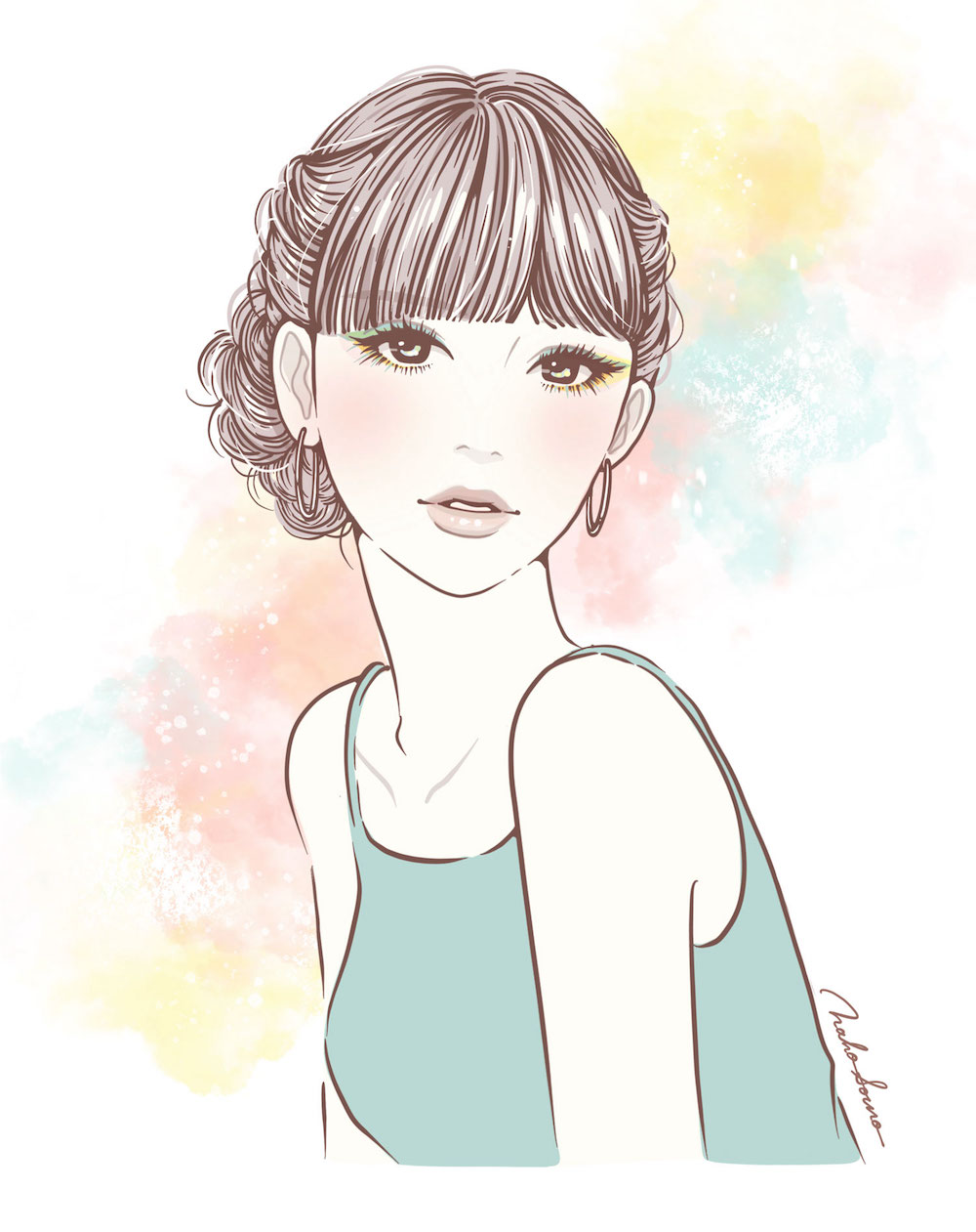 手描きのおしゃれな女性・女の子のイラスト