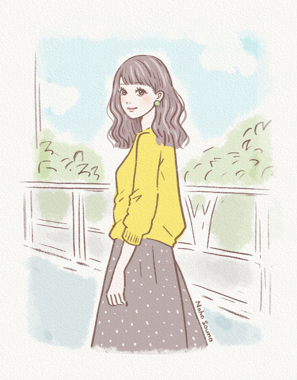 手描きのおしゃれな女性・女の子のイラスト