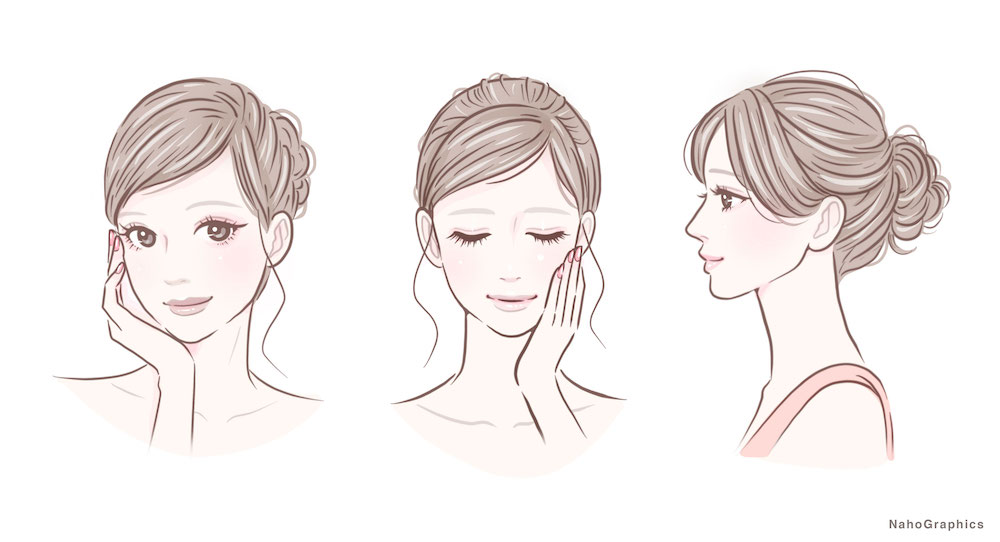 手描きのおしゃれな女性・女の子のイラスト