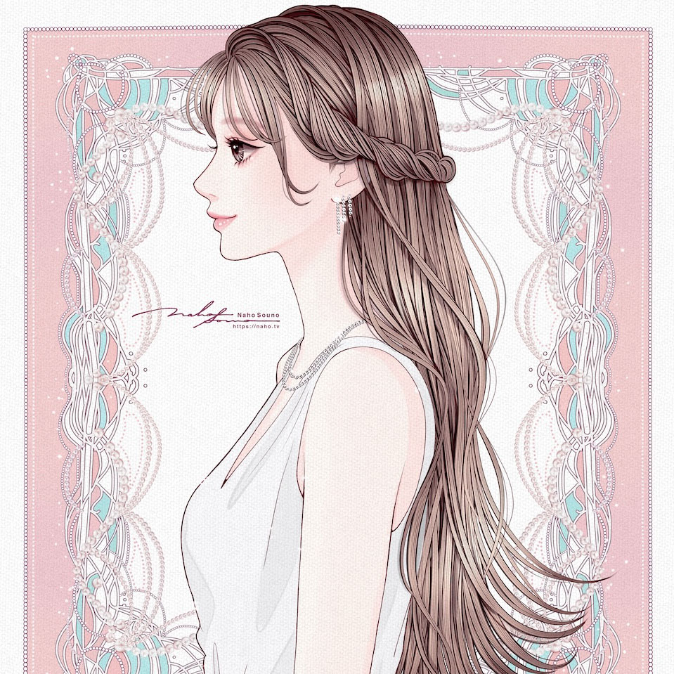 ナチュラルでかわいい女性,女の子のイラスト